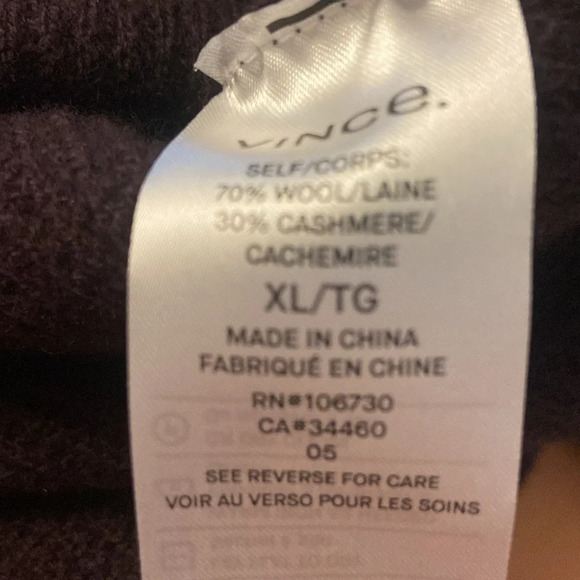 Vince Thermal Classic Crewneck Wool Cashmere Style m46406733 Sweater Sz XL - Picture 6 of 6
